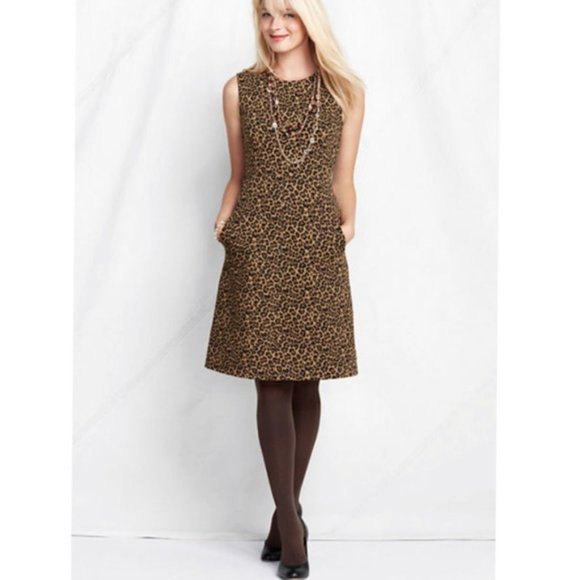 Land's End Women's Leopard shift dress plus size 24 - Picture 1 of 5